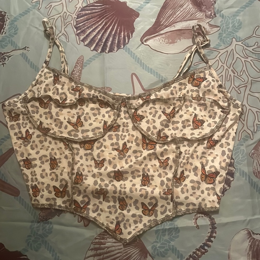 Butterfly Cropped Cami Asymmetrical Top